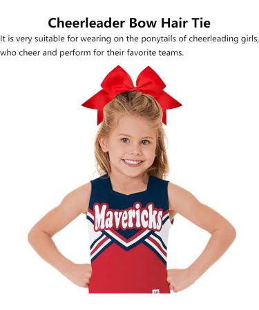 4 Pieces Ponytail Holder Cheerleading Girls Bow Hair Bows Cheering Large Bow Headband Jumbo Ponytail Elastic Hair Band Bowknot Hair Bands Headpiece (Red) - Buy Online on GoSupps.com