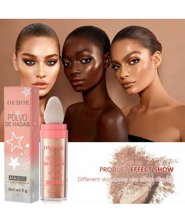 Face Powder - Body&Face Highlighter Powder Stick | Three-Dimensional Powder Makeup Brighten Makeup Blusher for Face&Body&Hair 9g Brown - Buy Online on GoSupps.com