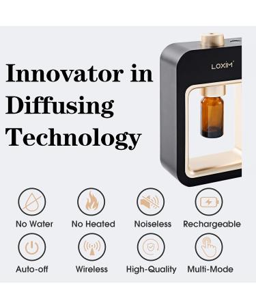 Loxim Pride Aromatherapy Diffuser - Waterless Battery-Operated Super Quiet Drift Diffuser for Essential Oils - Full Spectrum Oil Adaptability - Portable & Stylish Black Design - Buy Online on GoSupps.com