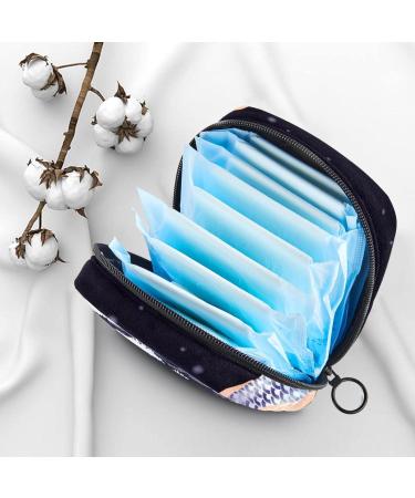 Menstrual Pad Bag with Zipper | Stylish Tampon Pouch for Women & Girls - Night Mermaid Design - Buy Online on GoSupps.com
