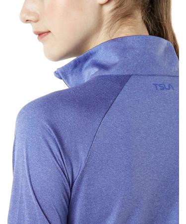 TSLA Women's Quarter Zip Pullover | Quick Dry Long Sleeve Workout Top | Lightweight Athletic T-Shirt | Charcoal Small - Buy Online on GoSupps.com