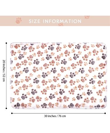 Pedgot Fluffy Dog Blankets with Paw Print - Set of 4 | Soft & Warm Pet Throw Blankets for Small Dogs & Cats | Brown/White/Pink | 24 x 16 & 30 x 20 Inches - Buy Online on GoSupps.com