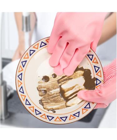 Silicone Gloves Cleaning Dishwashing Scrubber Dish Washing Sponge Rubber Silicone Gloves for Kitchen Cleaning Tools (Color : Purple Size : One Size) One Size Purple - Buy Online on GoSupps.com