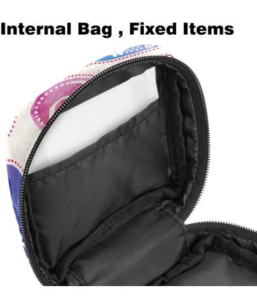 Portable Women's Binding-Up Bags | Menstrual Cup Pocket & Pads for Teen Girls | Art & Love Hearts | Pink Multicolored - Buy Online on GoSupps.com