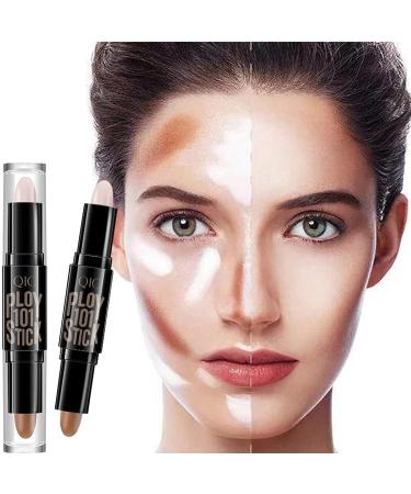 AZLESLOG Dual Cream Contour Stick - Highlight & Contour Bronzer Stick for Face Shaping - Ivory and Dark Coffee Shades - All Skin Types - Buy Online on GoSupps.com