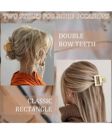8 Pack Double Row Teeth Hair Clips Small Hair Claw 1.6" Matte Hair Clips Cute Size Jaw Clips No Slip Hair Clamps hair Accessories for Women Girls - Buy Online on GoSupps.com