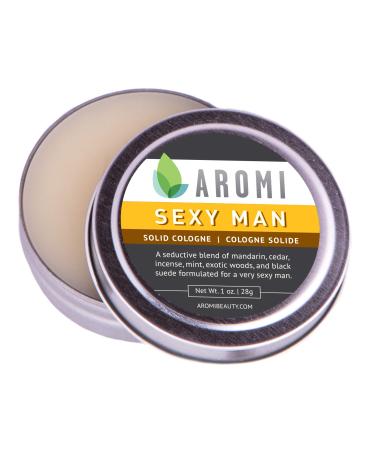 Aromi Solid Cologne | Aromatic Woodsy Men's Fragrance Mandarin Mint and Suede Scent Vegan Cruelty-free Gift for Him Stocking Stuffer Travel (Sexy Man)