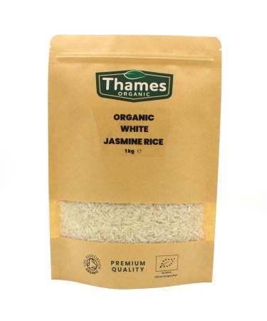 Organic Jasmine White Rice-Certified Organic Non-GMO Vegan No Additives No Preservatives Resealable Bag by Thames Organic 1kg