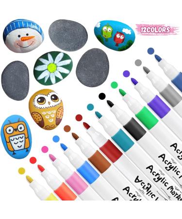 8-Piece Dog's Booty Stone Painting Set | 12 Colors & Waterproof Acrylic Pencils for Decorating Pots - Buy Online on GoSupps.com