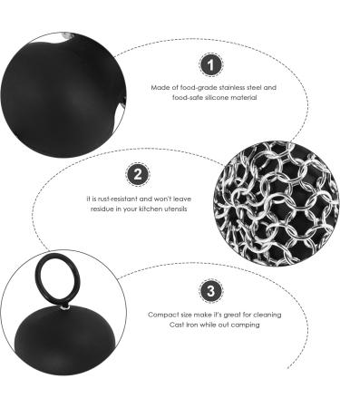yuoseg Cast Iron Chainmail Scrubber Cast Iron Skillet Cleaner for Fry Pan Cleaner Cast Iron Skillet Cleaner Chain Black - Buy Online on GoSupps.com