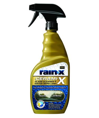 Rain-X 630178 Cerami-X Glass Cleaner + Water Repellent, 16oz - Cleaning Effectively While Remaining Streak Free, Protecting Against Contaminants and Stains