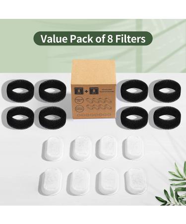 Cat Water Fountain Filters & Sponges - Replacement Set for Stainless Steel Fountains - 8 Filters & 8 Sponges Included - Buy Online on GoSupps.com
