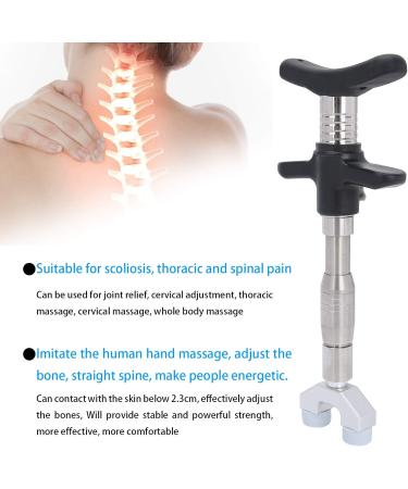 Chiropractic Adjustment Tool - 6 Head Manual Vertebral Massager for Scoliosis & Thorax Correction (Silver) - Buy Online on GoSupps.com