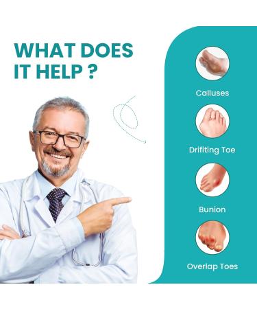 Toe Spacers & Separators - 8-Pack Bunion Corrector for Ideal Toe Alignment | Gel Toe Separators for Men & Women | Perfect Gift (Blue) - Sizes L: Women s 11+ Men s 10+  - Buy Online on GoSupps.com