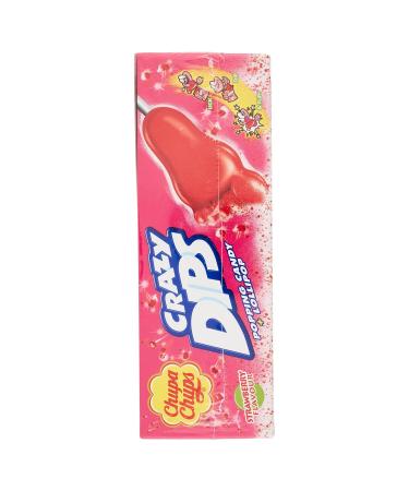 Chupa Chups Crazy Dips Strawberry - 24 Strawberry Lollipops with Crackling Effect & Shower Powder - Perfect for Christmas - Buy Online - Buy Online on GoSupps.com