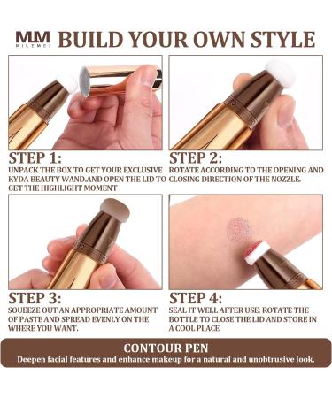 FEXPDL Liquid Contour Wand Cream Contour Liquid Cream Highlighter Liquid Face Concealer Contouring Cushion Applicator Long Lasting Smooth Lightweight Beauty Wand Makeup Brown - Buy Online on GoSupps.com