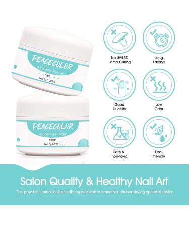 PEACECOLOR 8G 2PC Acrylic Nail Kit Clear Acrylic Powder Set Professional Acrylic Nail Powder Long Lasting for Extension Nail Art Acrylic Nail Supplies Sets for Nails Beginners Home DIY Use color 168 - Buy Online on GoSupps.com