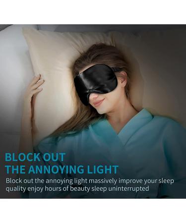 Silk Sleep Mask - Super Smooth & Soft Eye Mask with Adjustable Strap - Black - Buy Online on GoSupps.com