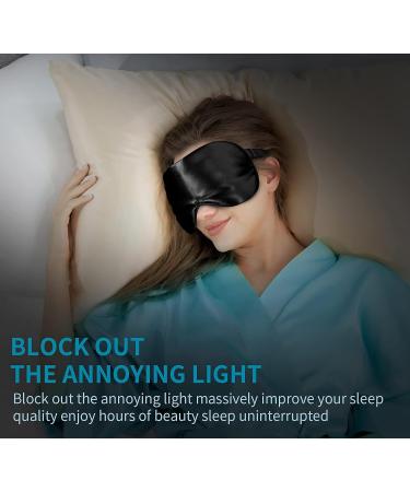 Silk Sleep Mask in Black with Cooling Gel Eye Mask - Natural and Soothing - Buy Online on GoSupps.com