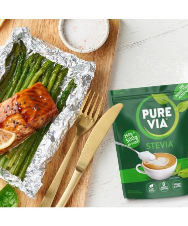 Merisant Pure Via Stevia Sugar Alternative Gluten Free and Zero Calorie Natural Sweetener 250g X 4 Equivalent to 1kg - Buy Online on GoSupps.com