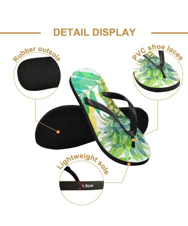 Shop Mnsruu Tropical Palm Leaves Pineapple Flip Flops - XXL for Men & Women | Ideal for Home Hotel Spa & Travel - Buy Online on GoSupps.com