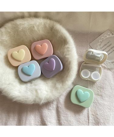 6 Pack 3D Heart Design Contact Lens Cases - Candy Color Travel Kit with Tweezers & Solution for Daily Use - Assorted Colors - Buy Online on GoSupps.com