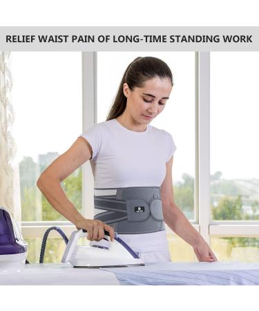 ABYON XL Lower Back Support Belt - Adjustable Air Mesh Brace for Men and Women with Herniated Disc, Sciatica, Scoliosis - Ideal for Bending, Standing, and Heavy Lifting - Grey-White (XL 49.2''-57'') - Buy Online on GoSupps.com