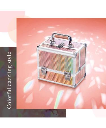Joligrace Shiny Gold Makeup Box Train Case with Mirror and Lock - Portable Cosmetic Organizer for Women on the Go - Buy Online on GoSupps.com