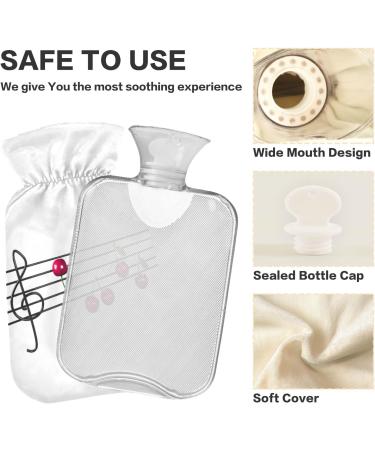 Naanle Music Note Cherry Hot Water Bottle - 2L Large Transparent Heat & Cold Therapy for Pain Relief | Ideal for Bed & Hand/Foot Comfort - Buy Online on GoSupps.com