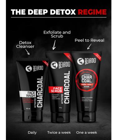 Beardo Activated Charcoal Face Scrub - Deep Pore Cleaning for Men | Anti-Pollution Acne Prone Skin | 100 gm - Buy Online on GoSupps.com