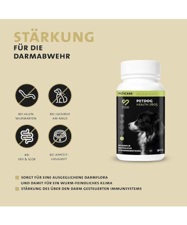 Peticare Wurmkur Powder for Dogs | 100% Natural Vegetable Deworming | Prevent & Treat Worm Infestations | Petdog Health 2605 180g - Buy Online on GoSupps.com
