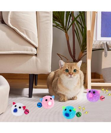 4 Pcs Colorful Cat Toys Balls Soft Cat Balls with Bell Chewing Plush Ball Cats Pom Poms Balls Soft Interactive Cat Balls Toys for Playing Chasing Teeth Grinding Chewing Training - Buy Online on GoSupps.com