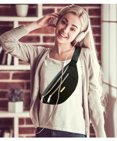 Women's Black Fanny Pack - Waist Bag for Running, Sports & Festivals - Buy Online on GoSupps.com