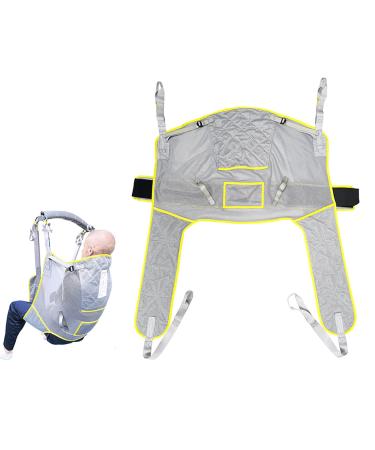 Patient Lifting Slings Toileting Sling for Hoist Patient Lift Sling with Opening Full Body Mesh Sling Divided Leg Shower Sling with Head Support for Hospital Home and Nursing