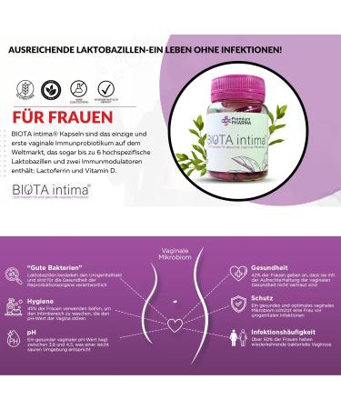 Biota Intima Capsules - Women s Vaginal Probiotics | 180 Billion KBE | Lactic Acid & Lactoferrin for Intimate Care - Buy Online on GoSupps.com