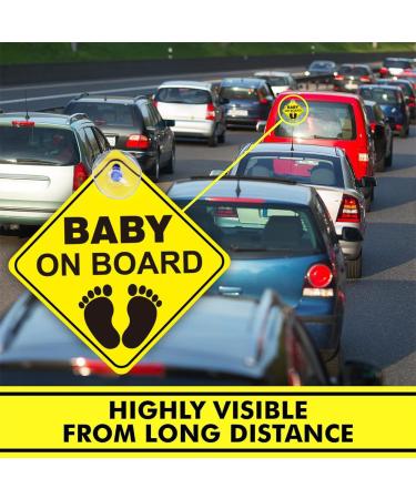 Baby On Board Stickers - 2PCs Auto Warning Signs with Suction Cups | Magnetic & Window Shields for Safe Car Travel - Buy Online on GoSupps.com