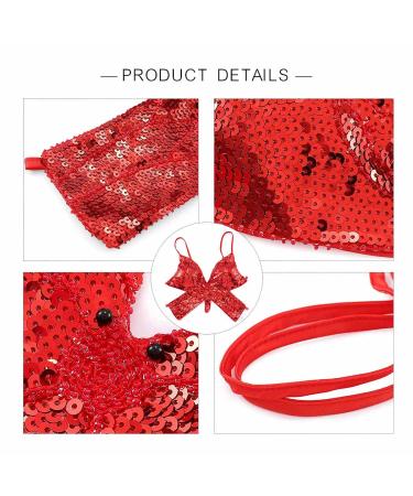 REETAN Sequins Butterfly Crop Top: Rave Costume for Women & Girls - C-Red - Buy Online on GoSupps.com
