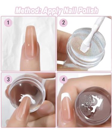 French Tip Stamp Nail Art Stamper Clear Silicone Jelly Stamper Transparent Nail Stamper Nail Art Jelly Stamper kit with Scraper Nail Art Brushes French Tip Nails Art Design Manicure Tools - Buy Online on GoSupps.com