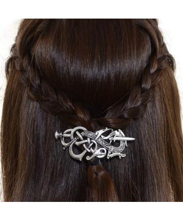 FRCOLOR Celtic Knot Hair Clip - Silver Retro Viking Hairpin for Women & Girls | Stylish Hair Accessories - Buy Online on GoSupps.com