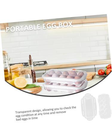 Healeved 2pcs Box Plastic Pallets Containers with Lids Portable Egg Case Mustard With Cover Egg Tray Whitex2pcs 27.5x13cmx2pcs - Buy Online on GoSupps.com