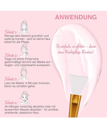  P-Beauty Cosmetic Accessories P-BEAUTY Collagen Night Mask Night Mask Night Mask with Brush 75ml Night Mask with Lift and Wrinkle Reduction Face Mask Collagen Peel Off with Hyaluronic Acid - Buy Online on GoSupps.com