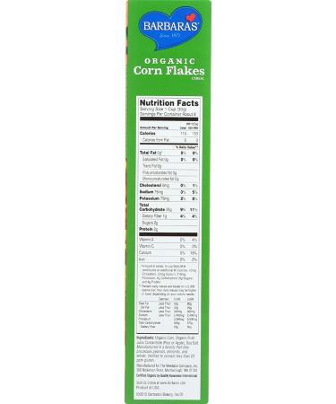 Barbara's Bakery Organic Corn Flakes Cereal - 9 oz | Healthy Breakfast Choice - Buy Online on GoSupps.com