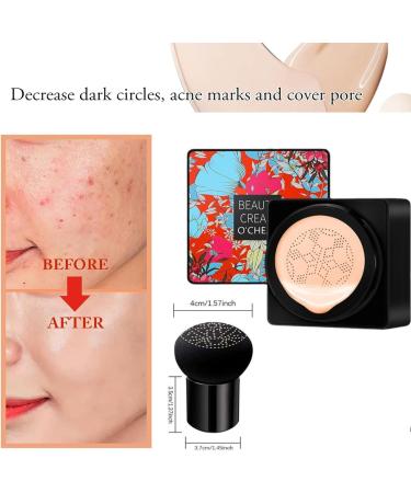 Mushroom Head Air Cushion CC Cream Moisturizing Concealer Cream Full Coverage Foundation Brightening Pigment CC Liquid Foundation BB Cream Gift For Women (ivory) 1 g (Pack of 1) ivory - Buy Online on GoSupps.com
