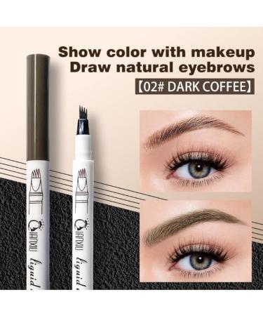2024 Upgraded 4-Fork-Tip Brow Tint Pencil Lasting Waterproof Brow Pencils Brush Create Natural Hair-Like Defined Brows Last All-Day (DARK COFFEE) - Buy Online on GoSupps.com
