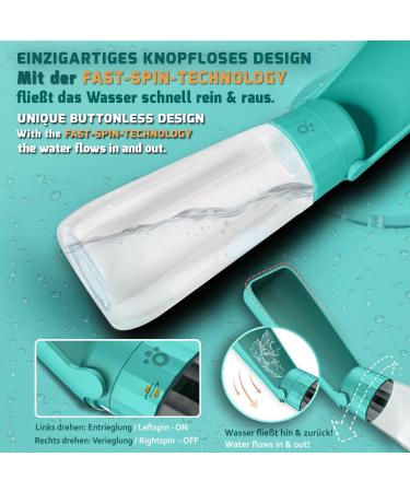 Shop the NEW 3 Series Dog Gift Set | 550ml Foldable Leak-Proof Drinking Bottle with Toothbrush & Pipe | Premium On-the-Go Solution for Dogs - Turquoise - Buy Online on GoSupps.com