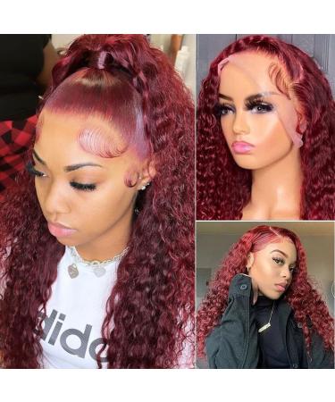 Apomedite 99j Burgundy Lace Front Human Hair Wig 26 Inch - Deep Wave, HD Lace Frontal, Pre Plucked & Glueless for Black Women - Buy Online on GoSupps.com