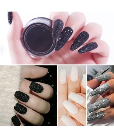 6 Jars Nail Glitter Powder Black White Silver Dust French Nail Sugar Glitter for Manicure Decorations - DIY Crafts - Buy Online on GoSupps.com