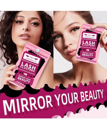 Pro Individual Eyelashes - 96 PCs Cluster Lashes with Rotating Mirror | DIY Eyelash Extensions | C Curl 10-16 Mix - Buy Online on GoSupps.com