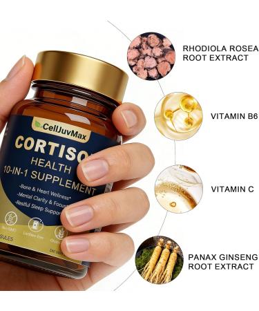 CellJuvMax Cortisol Supplement Overall Balance & Harmony Support Stress Relief & Relaxation Support Vegan Capsules | Daily Wellness Supplement (1) - Buy Online on GoSupps.com