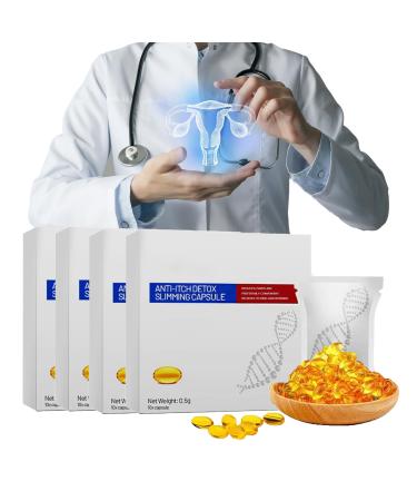 FemiPure Anti-Itch Detox Slimming Capsule Suppository Soothe&Slim Anti-Itch Detox Slimming Capsule Anniecare Instant Anti-Itch Detox Slimming Product Remove Odors Slimming & Firming Repair (4PCS) 4boxs-40pcs